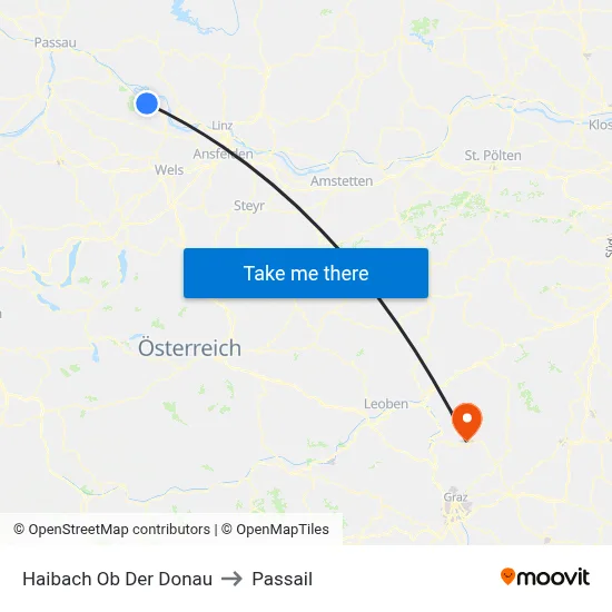 Haibach Ob Der Donau to Passail map