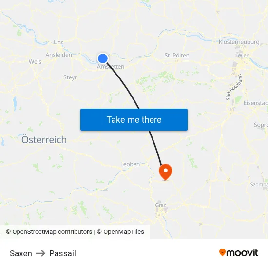 Saxen to Passail map