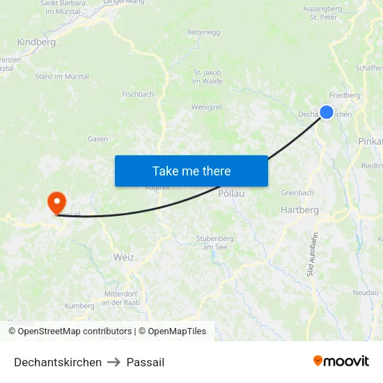 Dechantskirchen to Passail map