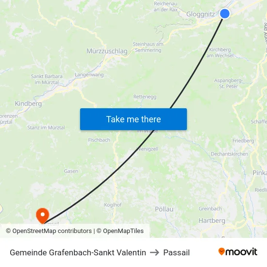 Gemeinde Grafenbach-Sankt Valentin to Passail map