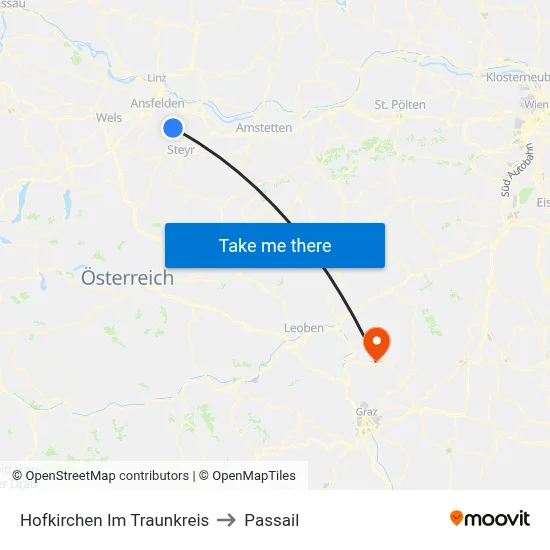 Hofkirchen Im Traunkreis to Passail map