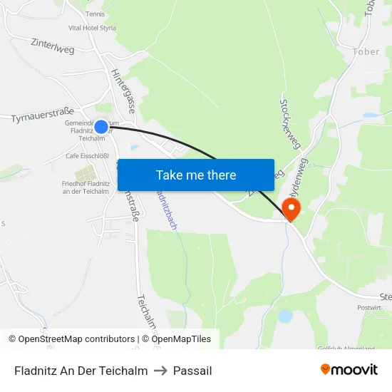 Fladnitz An Der Teichalm to Passail map