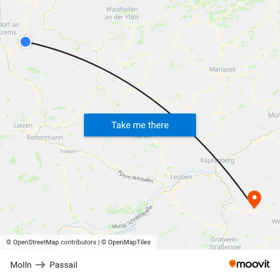 Molln to Passail map