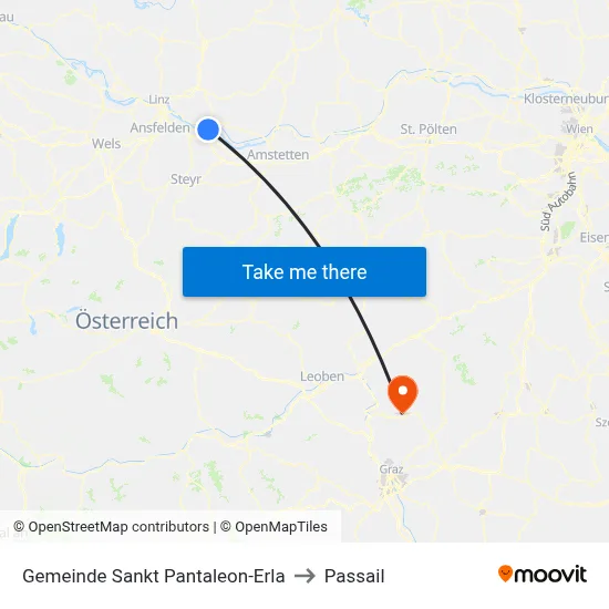 Gemeinde Sankt Pantaleon-Erla to Passail map