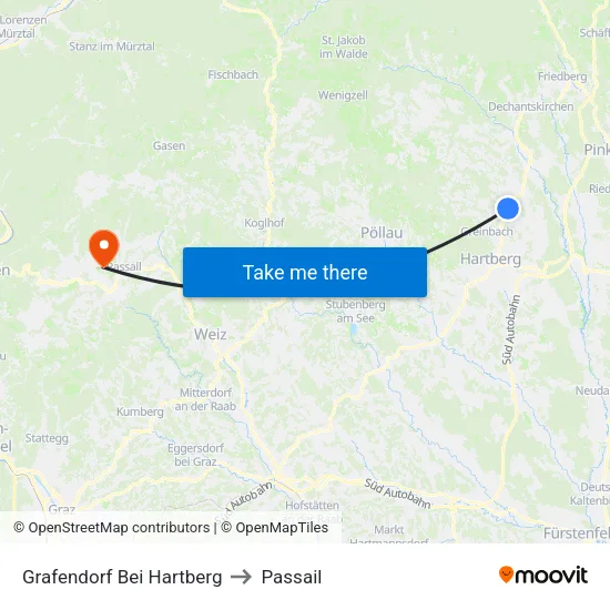 Grafendorf Bei Hartberg to Passail map