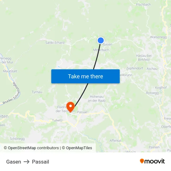 Gasen to Passail map