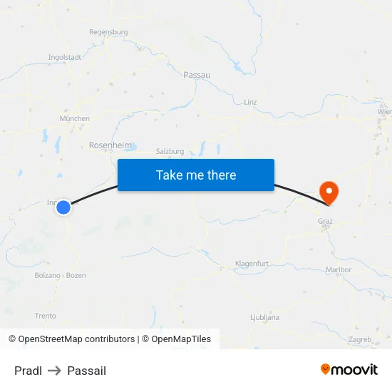 Pradl to Passail map