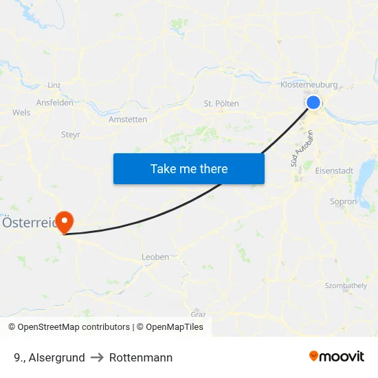 9., Alsergrund to Rottenmann map