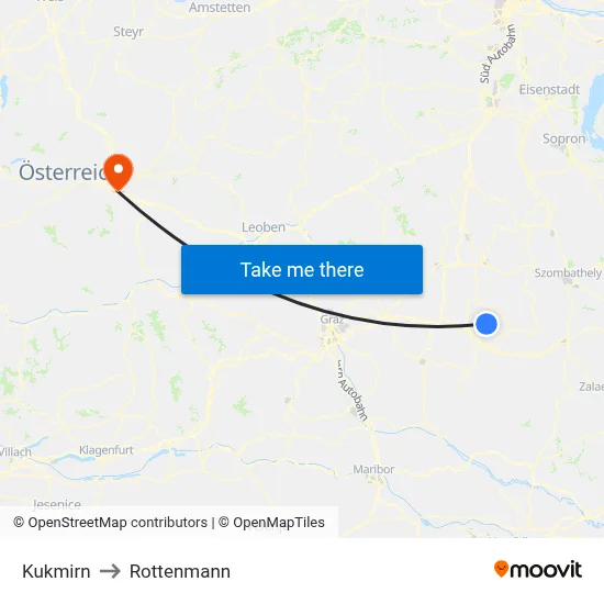 Kukmirn to Rottenmann map