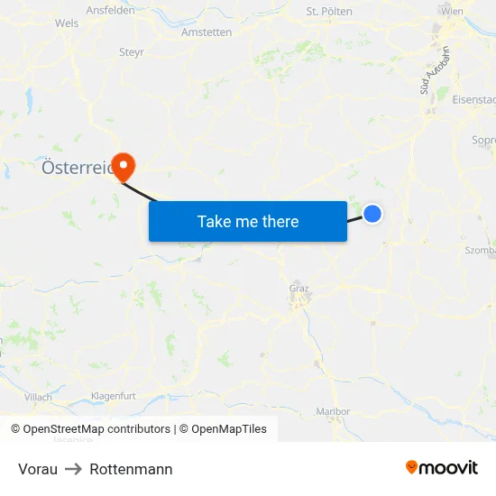 Vorau to Rottenmann map