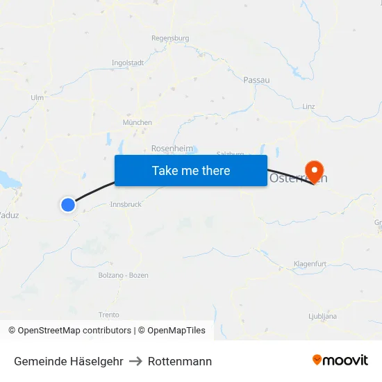 Gemeinde Häselgehr to Rottenmann map