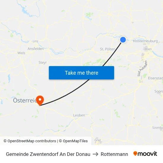 Gemeinde Zwentendorf An Der Donau to Rottenmann map
