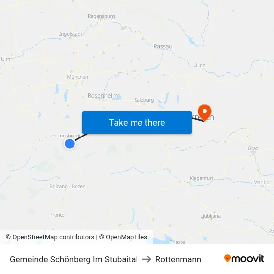 Gemeinde Schönberg Im Stubaital to Rottenmann map