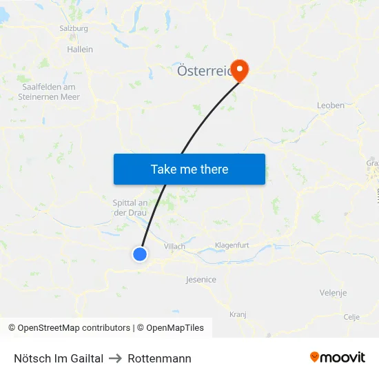 Nötsch Im Gailtal to Rottenmann map