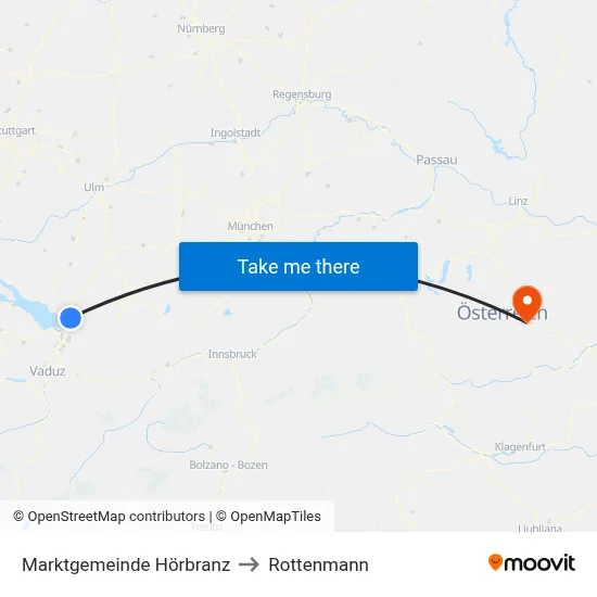Marktgemeinde Hörbranz to Rottenmann map
