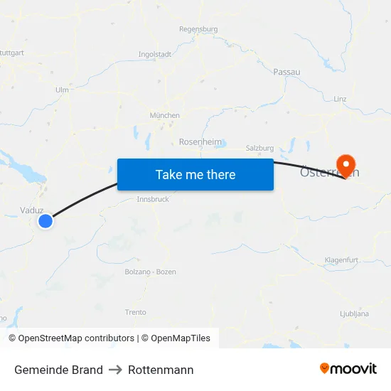 Gemeinde Brand to Rottenmann map