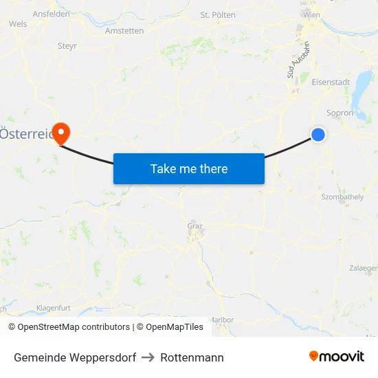 Gemeinde Weppersdorf to Rottenmann map