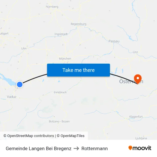 Gemeinde Langen Bei Bregenz to Rottenmann map