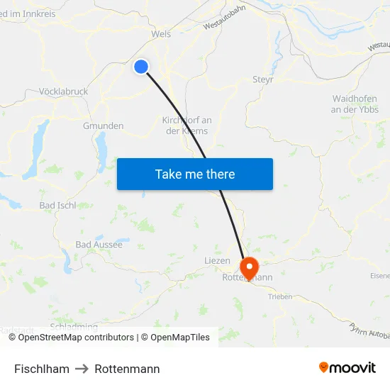 Fischlham to Rottenmann map