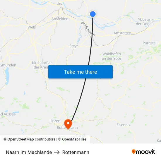 Naarn Im Machlande to Rottenmann map