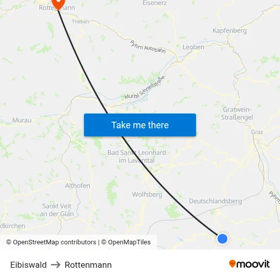 Eibiswald to Rottenmann map