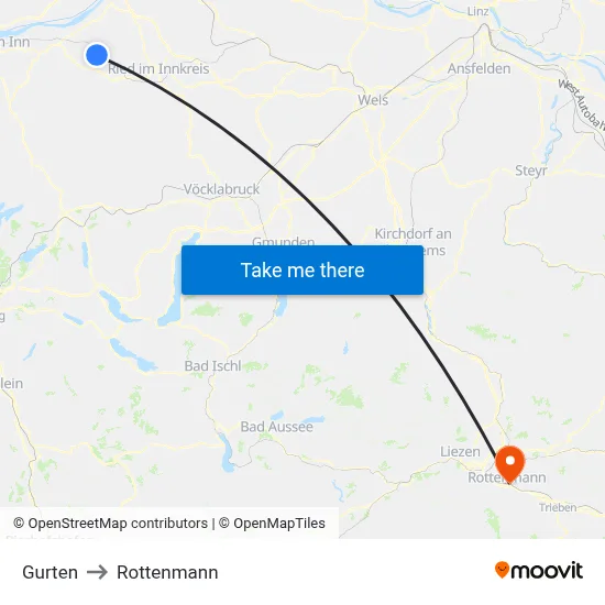 Gurten to Rottenmann map