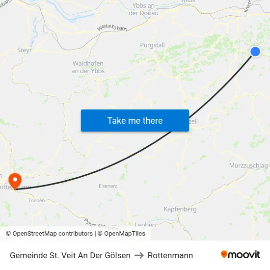 Gemeinde St. Veit An Der Gölsen to Rottenmann map