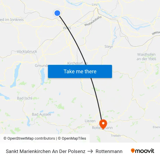 Sankt Marienkirchen An Der Polsenz to Rottenmann map