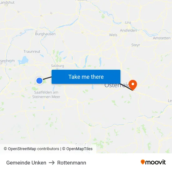 Gemeinde Unken to Rottenmann map
