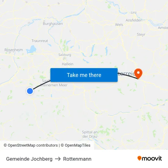 Gemeinde Jochberg to Rottenmann map