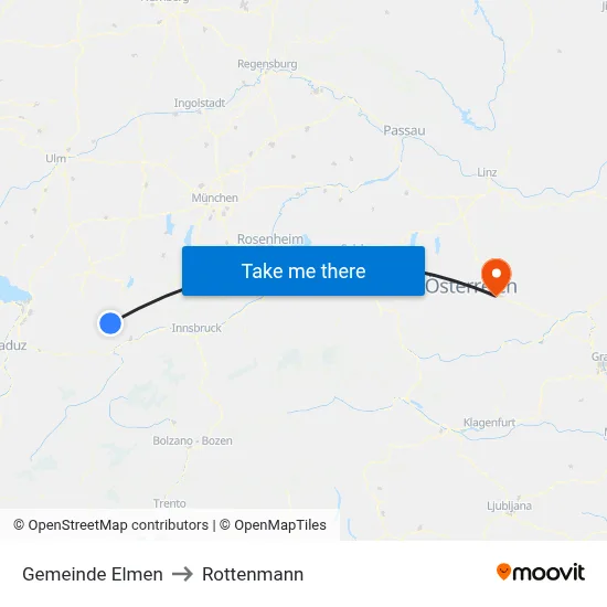 Gemeinde Elmen to Rottenmann map