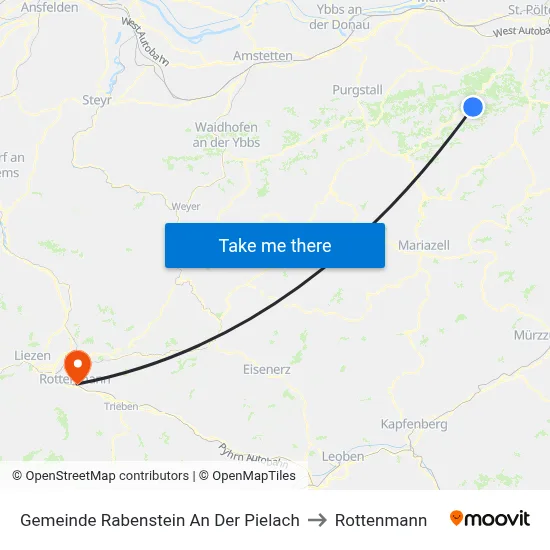 Gemeinde Rabenstein An Der Pielach to Rottenmann map