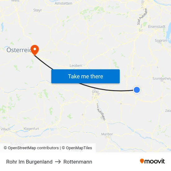 Rohr Im Burgenland to Rottenmann map