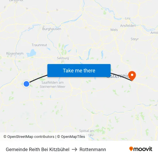 Gemeinde Reith Bei Kitzbühel to Rottenmann map