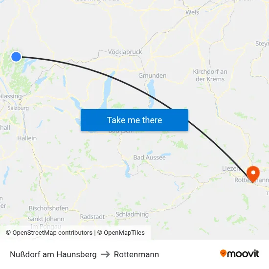 Nußdorf am Haunsberg to Rottenmann map