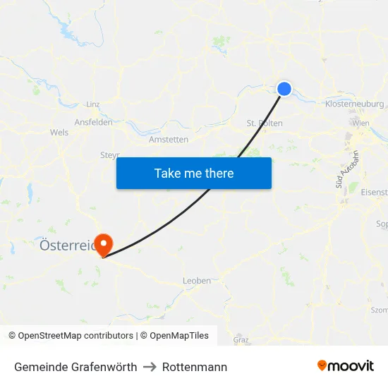 Gemeinde Grafenwörth to Rottenmann map