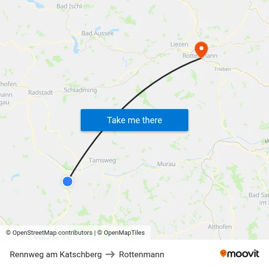 Rennweg am Katschberg to Rottenmann map