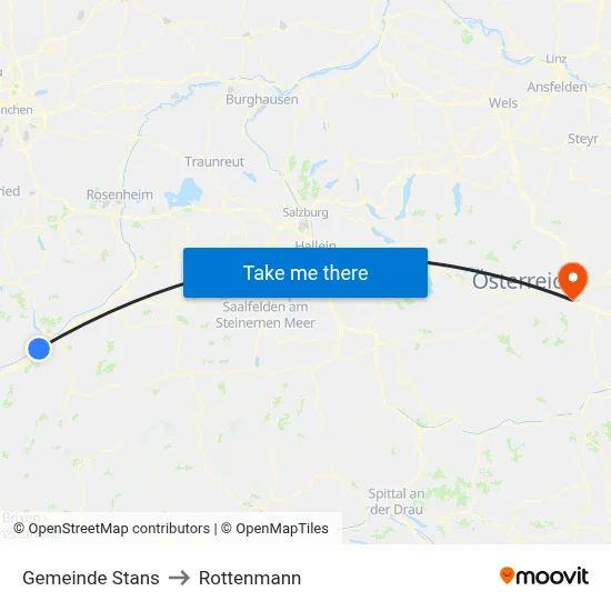 Gemeinde Stans to Rottenmann map
