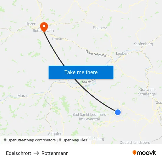 Edelschrott to Rottenmann map