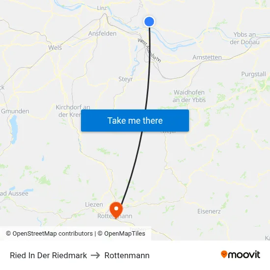 Ried In Der Riedmark to Rottenmann map