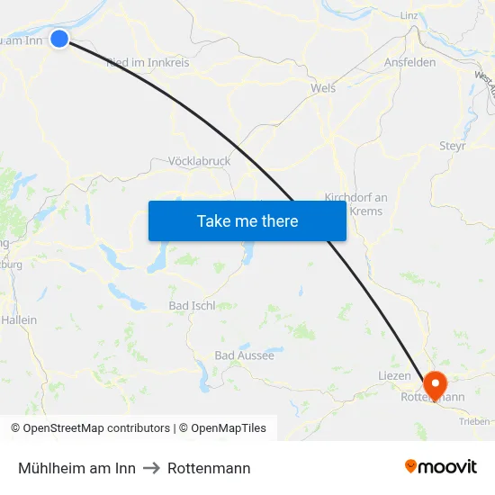 Mühlheim am Inn to Rottenmann map