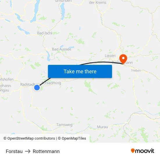 Forstau to Rottenmann map