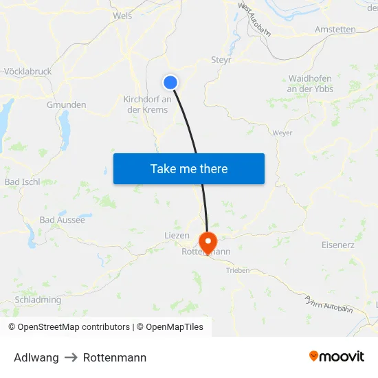 Adlwang to Rottenmann map