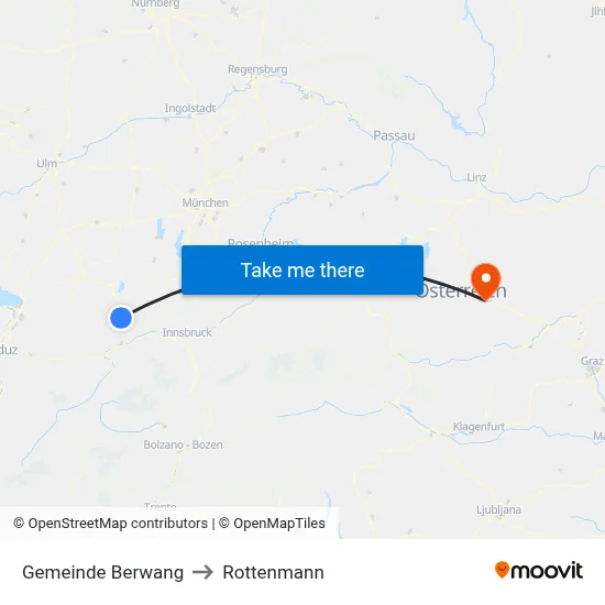 Gemeinde Berwang to Rottenmann map