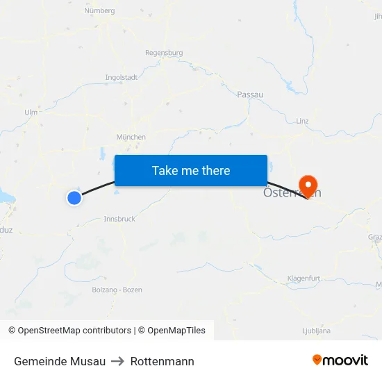 Gemeinde Musau to Rottenmann map