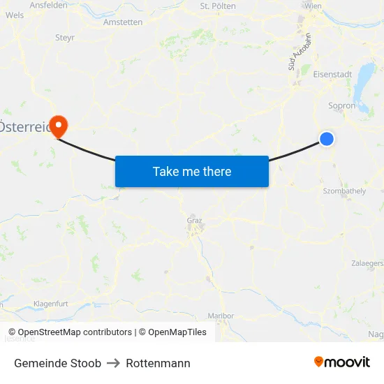 Gemeinde Stoob to Rottenmann map