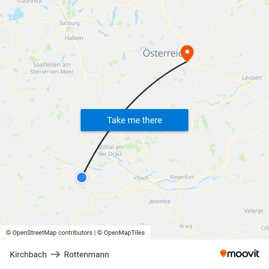 Kirchbach to Rottenmann map