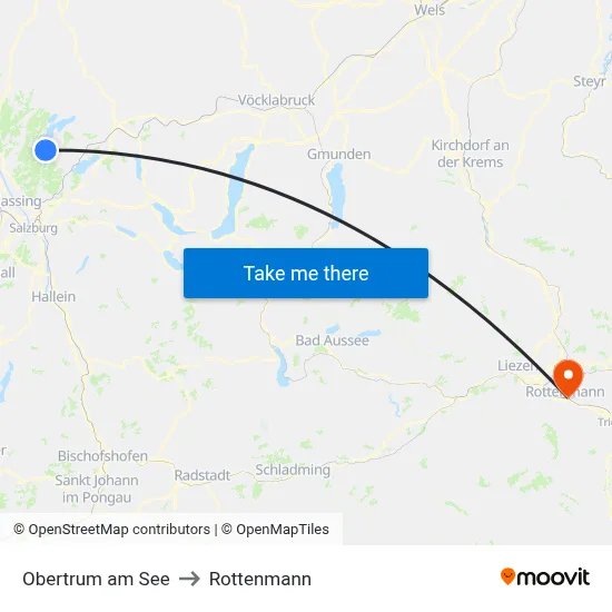 Obertrum am See to Rottenmann map