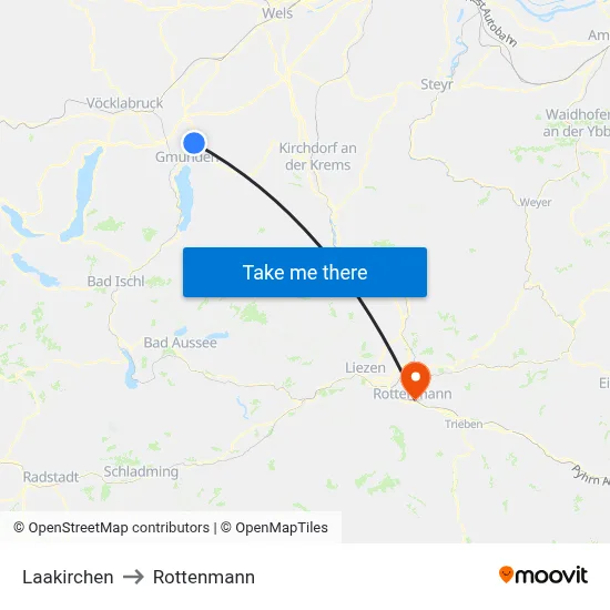 Laakirchen to Rottenmann map