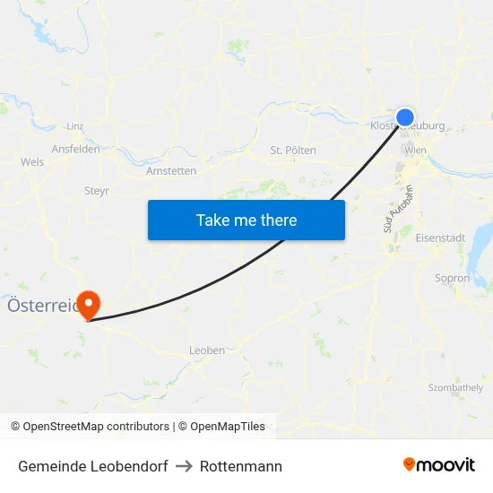 Gemeinde Leobendorf to Rottenmann map